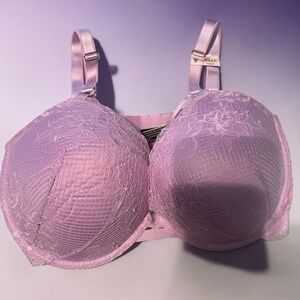 Victoria's Secret Strappy Fishnet Lace PushUp Bra Silky Lilac 38DDD NWT 11213988